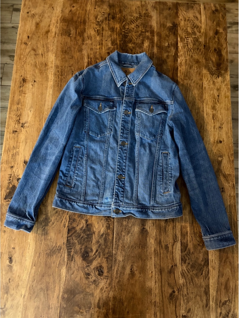 For All Mankind Classic Blue Denim Jacket Size Large